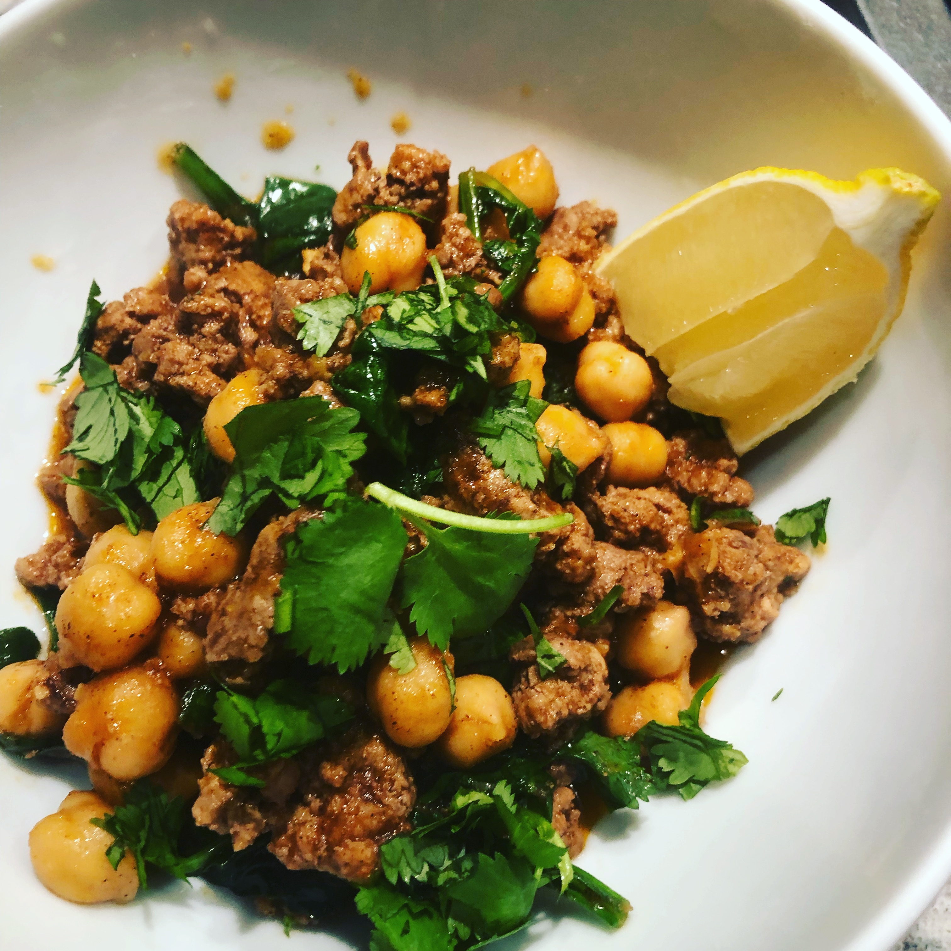 Moroccan Lamb with Spinach and Chickpeas Adrienne’s Adventures